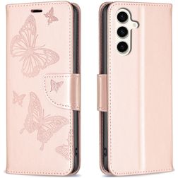 Mobigear Butterfly Samsung Galaxy S23 FE Hülle Klapphülle Geldbörse - Roségold