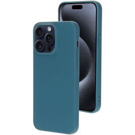 Mobiparts iPhone 15 Pro Max Silikon Hülle Backcover - Blueberry Blue