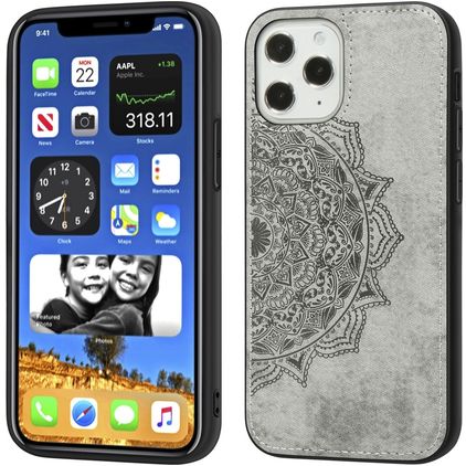 Mobigear Mandala iPhone 12 Pro Max Hülle Hardcase Backcover - Grau