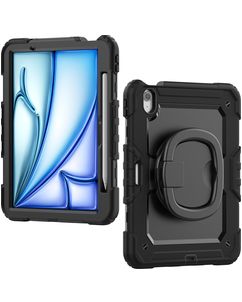 Mobilize Rotating Defender iPad Air 11 Zoll (2025) Hülle Kunststoff,Silikon Backcover + Schulterträger + Ständer - Schwarz