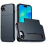 Mobigear Card iPhone 17e Hülle Hardcase Backcover Stoßfest mit Kartenhalter - Blau