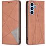 Mobigear Rhombus Slim Samsung Galaxy A54 Hülle Klapphülle - Braun
