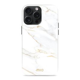 MIO iPhone 15 Pro MagSafe Hülle Hardcase Backcover - White Marble