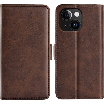 Mobigear Slim Magnet iPhone 15 Hülle Klapphülle Geldbörse - Braun