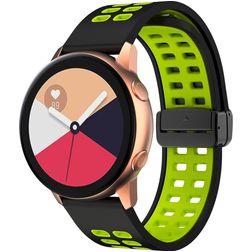 Mobigear Sport Plus Mag Silikon Smartwatch Armband Magnetverschluss - 20-mm-Universalanschluss - Schwarz / Grün