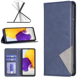 Mobigear Rhombus Slim Samsung Galaxy A73 Hülle Klapphülle - Blau
