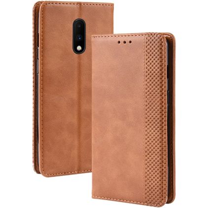 Mobigear Sensation OnePlus 7 Klapphülle Portemonnaie - Cognac