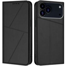Mobigear Frosted Flip iPhone 17 Pro Max Hülle Klapphülle Geldbörse - Schwarz