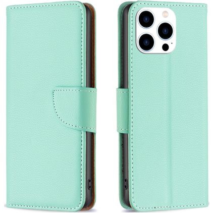 Mobigear Excellent iPhone 16 Pro Max Hülle Klapphülle Geldbörse - Grün