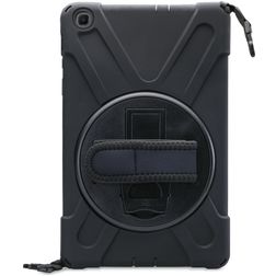 Xccess Survivor All-round Samsung Galaxy Tab S6 Lite Hülle Kunststoff,Silikon Backcover + Schulterträger + Ständer - Schwarz