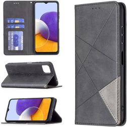 Mobigear Rhombus Slim Samsung Galaxy A22 5G Klapphülle - Schwarz