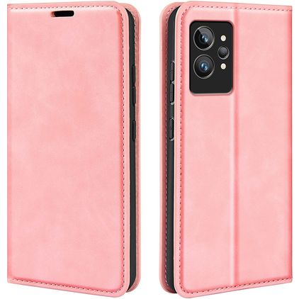 Mobigear Retro Slim Realme GT2 Pro Hülle Klapphülle Geldbörse - Pink