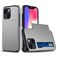 Mobigear Card iPhone 15 Plus Hülle Hardcase Backcover Stoßfest mit Kartenhalter - Grau