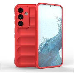Mobigear Bumpy Samsung Galaxy S24 Hülle Flexibles TPU Backcover - Rot