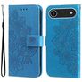 Mobigear Flowers iPhone Air Hülle Klapphülle Geldbörse - Blau