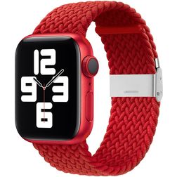 Mobigear Braided Nylon Apple Watch Armband Klappschließe - 42/41/40/38 mm - Rot