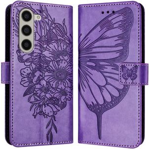 Mobigear Butterfly Samsung Galaxy Z Fold 6 Hülle Klapphülle Geldbörse - Lila