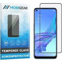 Mobigear Premium OPPO A53 Panzerglas Displayschutz - Hüllenfreundlich - Schwarz