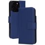 Mobiparts Wallet iPhone 16 Pro MagSafe Hülle Echtes Leder Klapphülle Geldbörse - Blau