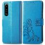 Mobigear clover Sony Xperia 5 IV Hülle Klapphülle Geldbörse - Blau
