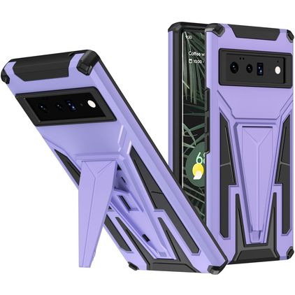 Mobigear Armor Stand Google Pixel 6 Pro Hülle Hardcase Backcover Stoßfest mit Ständer - Lila