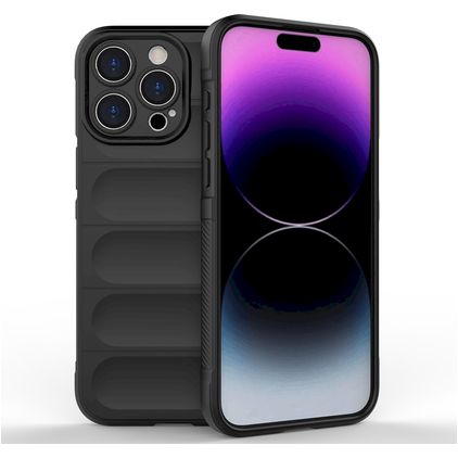 Mobigear Bumpy iPhone 15 Pro Max Hülle Flexibles TPU Backcover - Schwarz