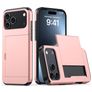 Mobigear Card iPhone 18 Pro Hülle Hardcase Backcover Stoßfest mit Kartenhalter - Pink