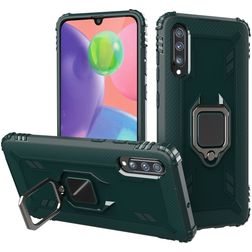 Mobigear Armor Ring Wiko View 4 Hülle Hardcase Backcover Stoßfest mit Ringhalter - Grün