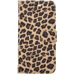 Mobigear Leopard iPhone 8 Plus Hülle Klapphülle Geldbörse - Braun