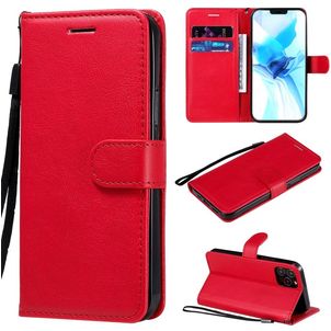 Mobigear Premium iPhone 12 Hülle Klapphülle Geldbörse - Rot
