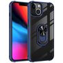 Mobigear Crystal Ring iPhone 14 Hülle Hardcase Backcover mit Ringhalter - Transparent / Blau