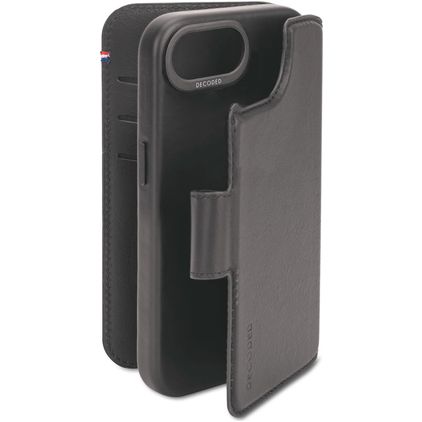 Decoded Detachable Wallet iPhone 17e Hülle Echtes Leder Abnehmbare 2in1 Klapphülle Geldbörse - Schwarz