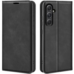 Mobigear Retro Slim Samsung Galaxy A55 Hülle Klapphülle Geldbörse - Schwarz