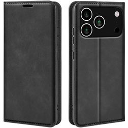 Mobigear Retro Slim iPhone 17 Pro Max Hülle Klapphülle Geldbörse - Schwarz