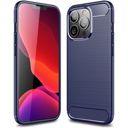 Mobigear Brushed Slim iPhone 13 Pro Max Hülle Flexibles TPU Backcover - Blau