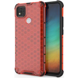 Mobigear Honeycomb Xiaomi Redmi 9C Hülle Hardcase Backcover Stoßfest - Rot