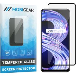Mobigear Premium Realme 8 Panzerglas Displayschutz - Hüllenfreundlich - Schwarz