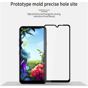 Mobigear Premium LG K40s Panzerglas Gehärtetes Glas Displayschutz - Hüllenfreundlich - Schwarz