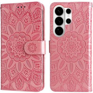 Mobigear Sunflower Samsung Galaxy S26 Ultra Hülle Klapphülle Geldbörse - Roségold