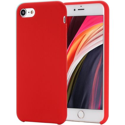 Mobigear Rubber Touch iPhone 8 Silikon Hülle Backcover - Rot