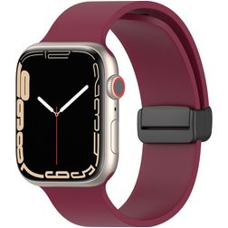 Mobigear Sport Mag Silikon Apple Watch Armband Magnetverschluss - 42/41/40/38 mm - Weinrot