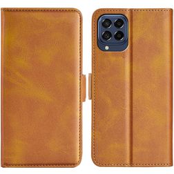Mobigear Slim Magnet Samsung Galaxy M53 Hülle Klapphülle Geldbörse - Cognac