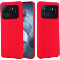 Mobigear Rubber Touch Xiaomi Mi 11 Ultra Silikon Hülle Backcover - Rot