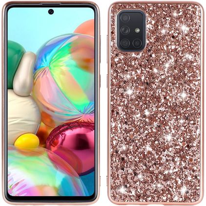 Mobigear Glitter Samsung Galaxy A73 Hülle Hardcase Backcover - Roségold