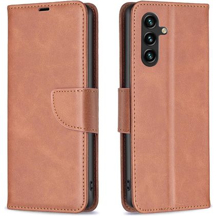 Mobigear Excellent Samsung Galaxy S25 FE Hülle Klapphülle Geldbörse - Braun