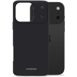Mobilize Rubber Gelly iPhone 17 Pro Max Hülle Flexibles TPU Backcover - Schwarz