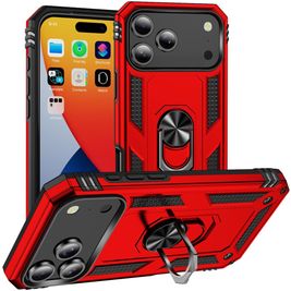 Mobigear Armor Ring iPhone 17 Pro Max Hülle Hardcase Backcover Stoßfest mit Ringhalter - Rot