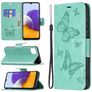 Mobigear Butterfly Samsung Galaxy A22 5G Hülle Klapphülle Geldbörse - Türkis