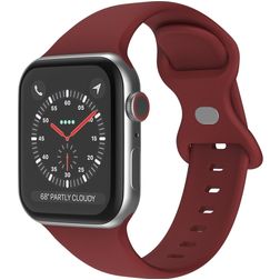 Mobigear Sport Dual Silikon Apple Watch Armband Drückerschließe - 42/41/40/38 mm - Weinrot