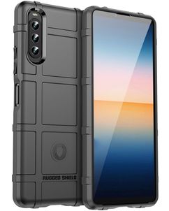 Mobigear Rugged Shield Sony Xperia 10 IV Hülle Flexibles TPU Backcover Stoßfest - Schwarz